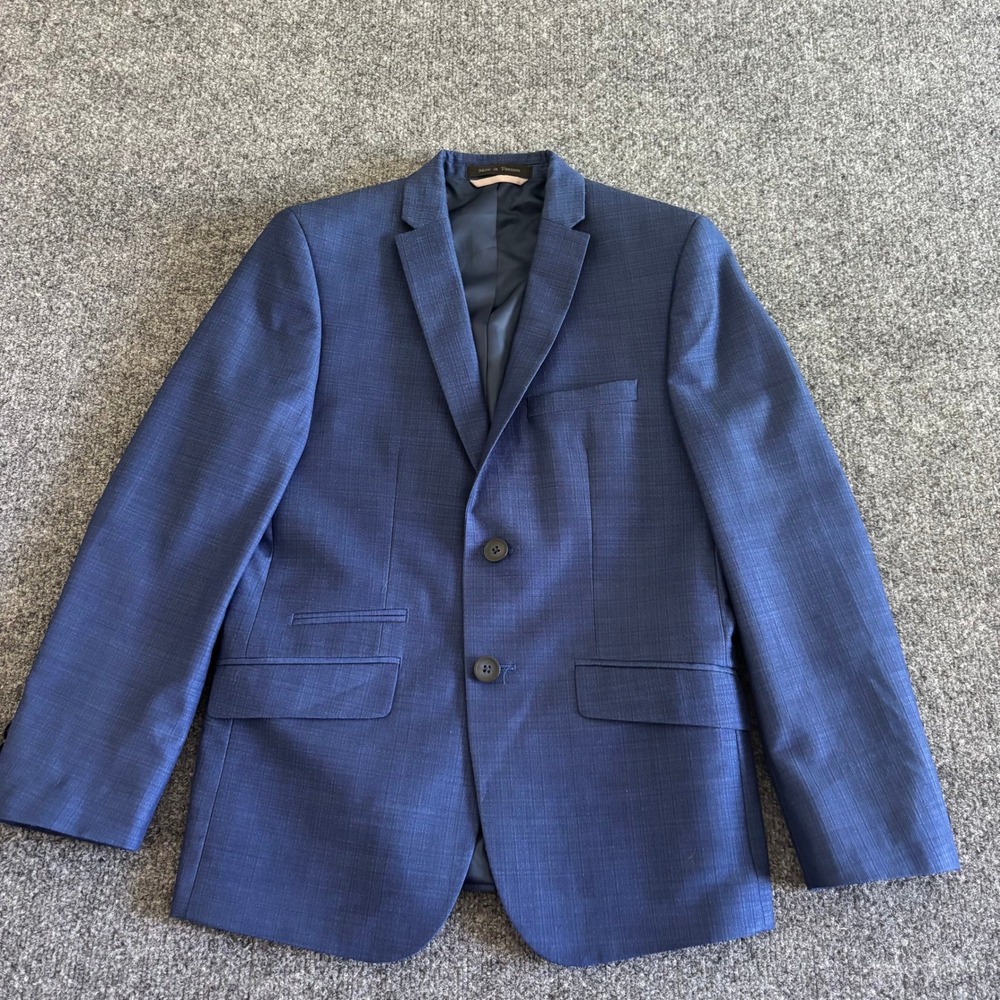 Marc New York Andrew Marc Boys Blue Suit Jacket Blazer Size 14SK Linen Blend